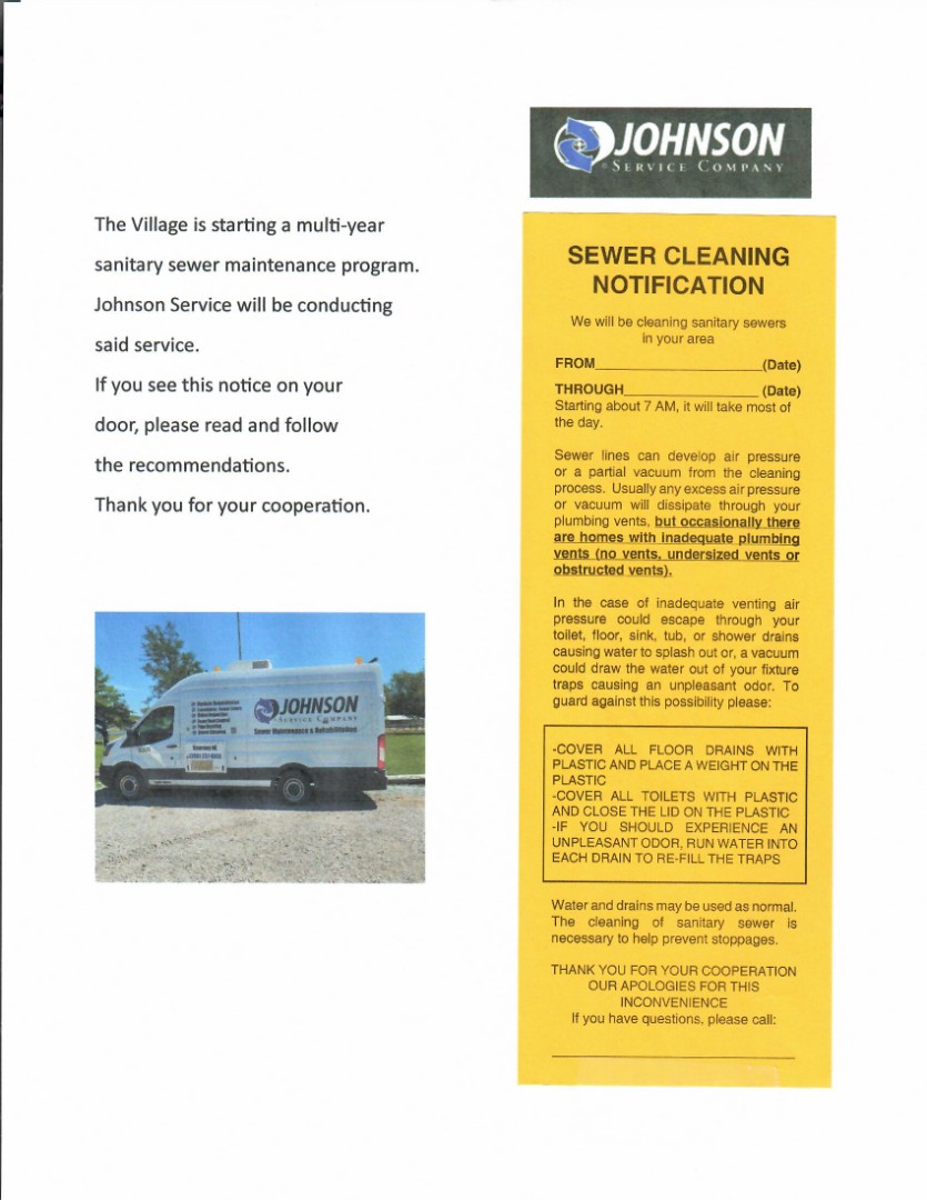 Village of Utica Sewer Cleaning